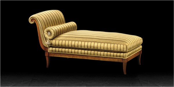 Artistic Rimini Chaise in Polonaise - Black & Gold fabric