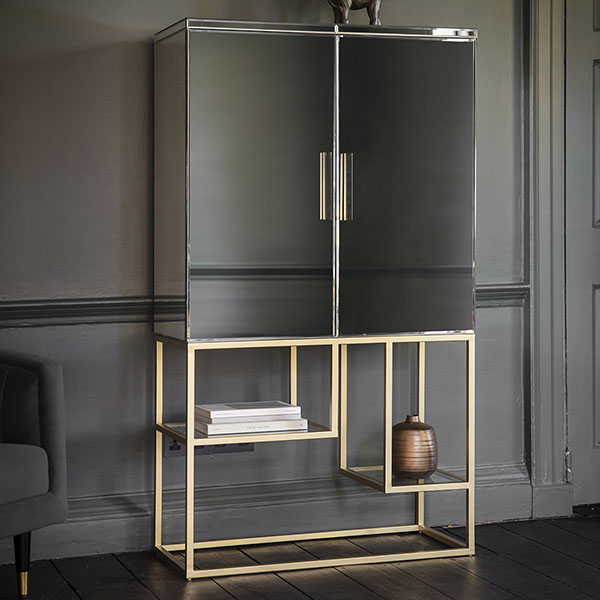 Gallery Direct Pippard Champagne Contemporary Bar Cabinet