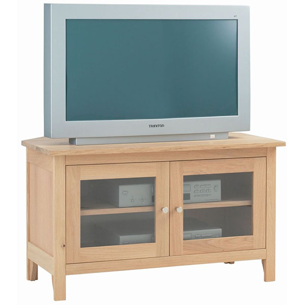 Corndell Nimbus Oak Glazed Corner TV Cabinet