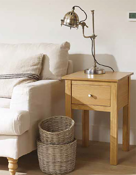 Corndell Nimbus Oak Lamp Table with Drawer
