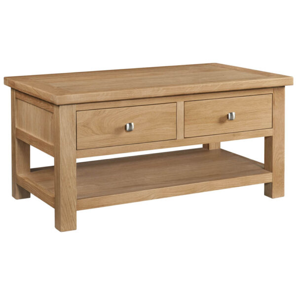 Devonshire Living Dorset Natural Oak Coffee Table with 2 Drawers