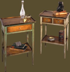 Felix Monge Directoire 1 Drawer and Louis Philippe 2 Drawer Glass of Water Tables