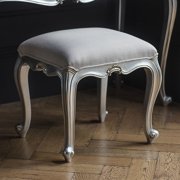 Gallery Direct Chic Silver Dressing Table Stool