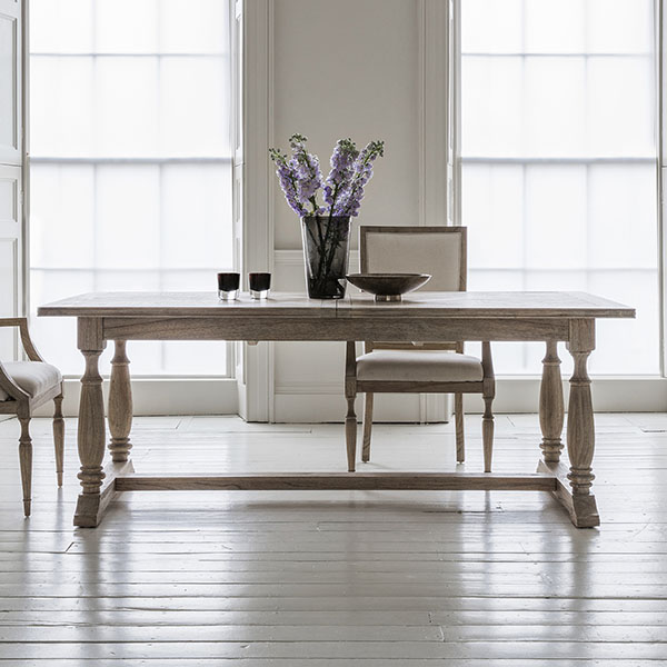 Gallery Direct Mustique Extending Dining Table, Side Dining Chair & Dining Armchair