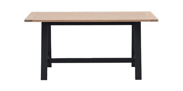Harvest Direct Harrow Contemporary Meteor Painted / Oak Trestle Dining Table