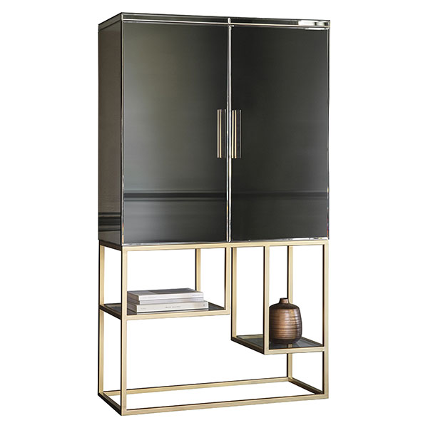 Harvest Direct Octavia Champagne Contemporary Bar Cabinet