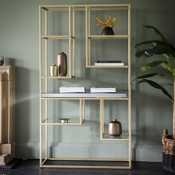 Harvest Direct Octavia Champagne Contemporary Open Display Unit