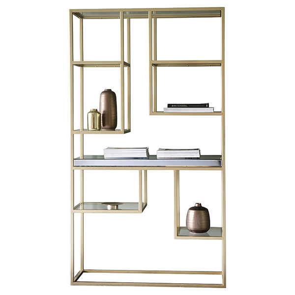 Harvest Direct Octavia Champagne Contemporary Open Display Unit