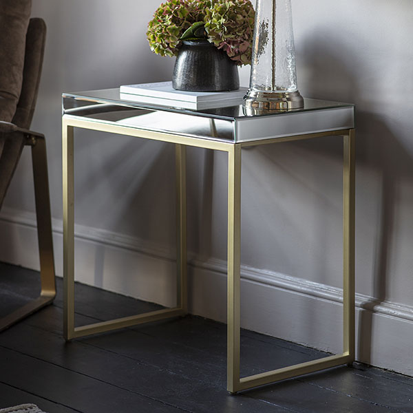 Harvest Direct Octavia Champagne Contemporary Side Table