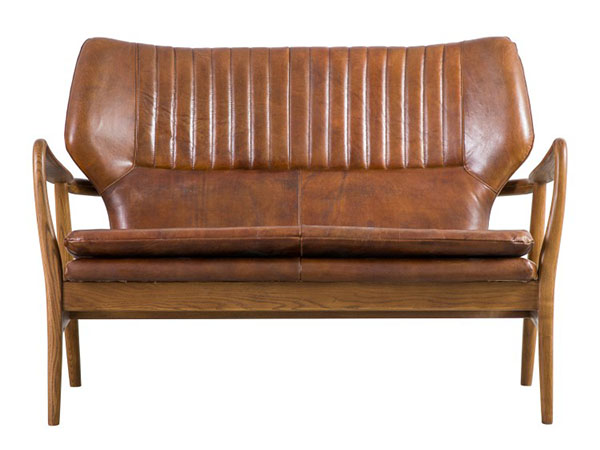 Capri 2 Seater Brown Leather Sofa
