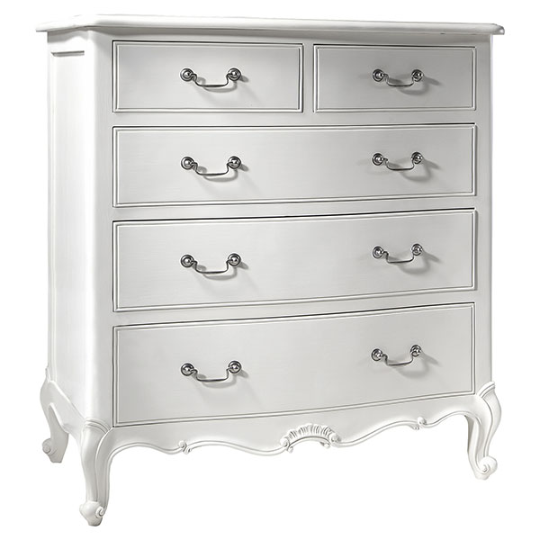 Harvest Direct Chateau vanilla White 5 Drawer Chest of Drawers