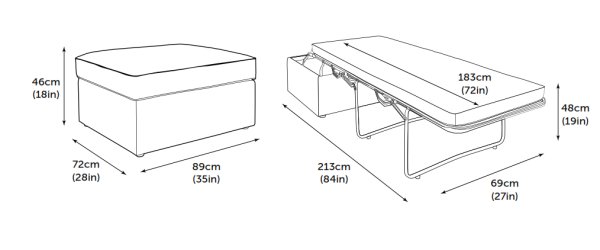 Jay-Be Footstool Bed Product Dimensions