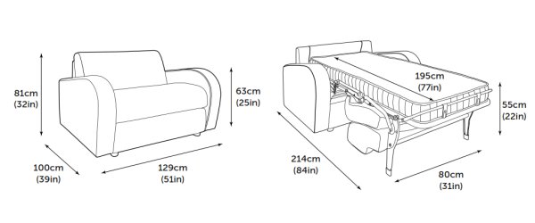 Jay-Be Retro Sofa Bed Chair Product Dimensions