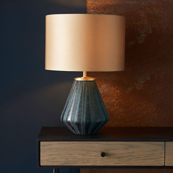 Harvest Direct Cyrano Table Lamp with Gold Shade
