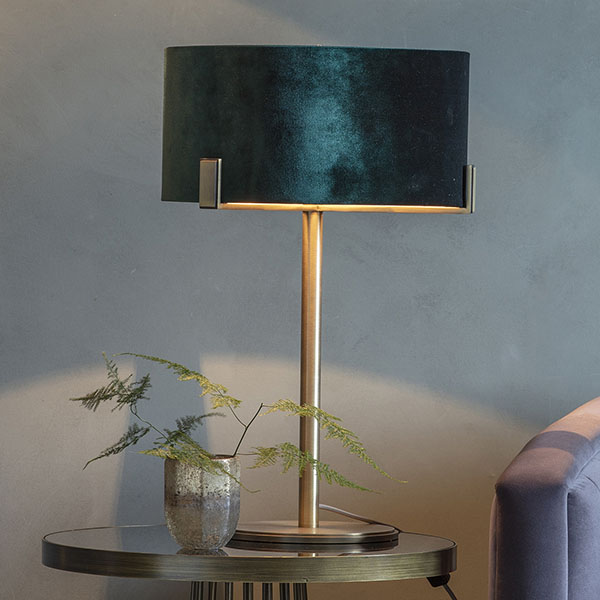 Harvest Direct Nicholson Table Lamp with Green Shade
