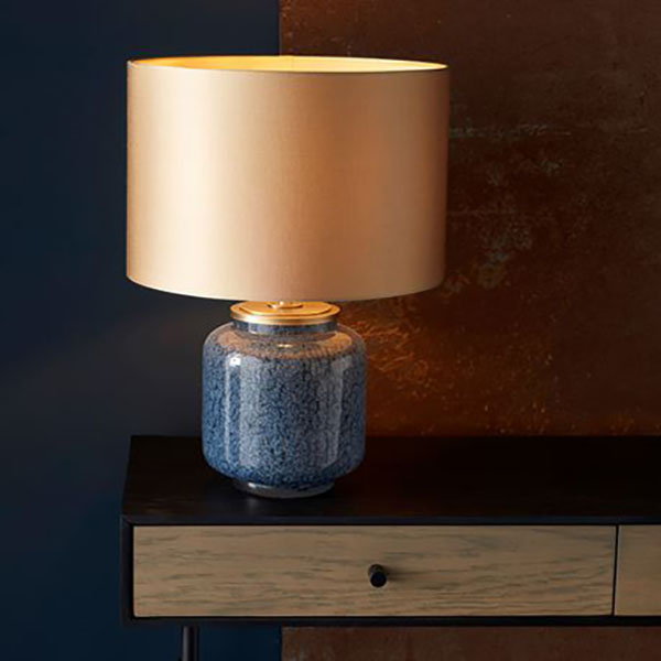 Harvest Direct Zora Table Lamp with Gold Shade