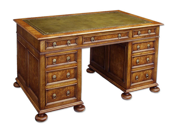 Norfolk Cabinet Makers William and Mary Style  Desk in Solid and Burr Walnut
