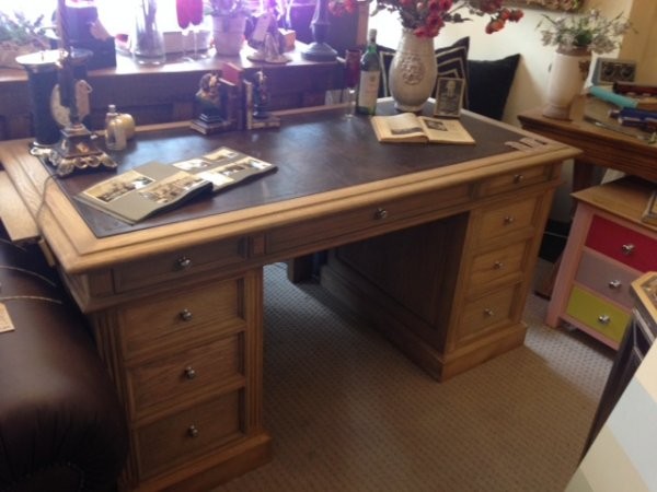 Classic Oak Small Partners Desk on display at Harvest Moon Interiors