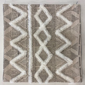 Tetrad Medium Square Natural Print with Fluffy Zig Zag Detail Cushion