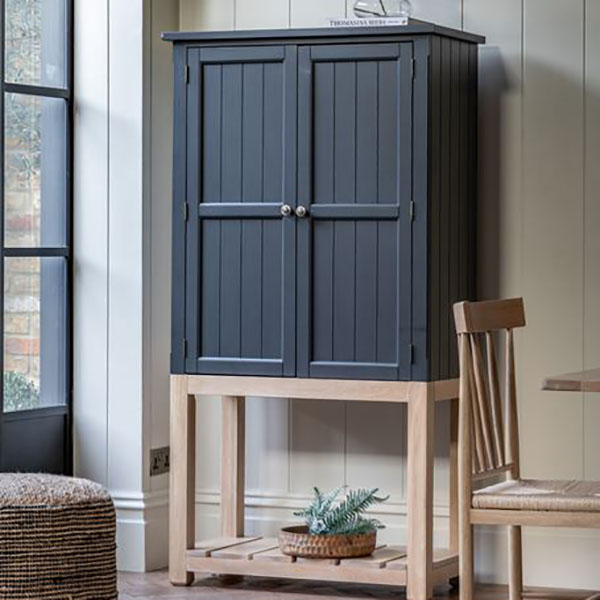 Gallery Direct Eton Contemporary Meteor Painted / Oak 2 Door Cupboard