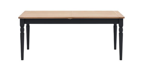 Gallery Direct Eton Contemporary Meteor Painted / Oak Extending Dining Table