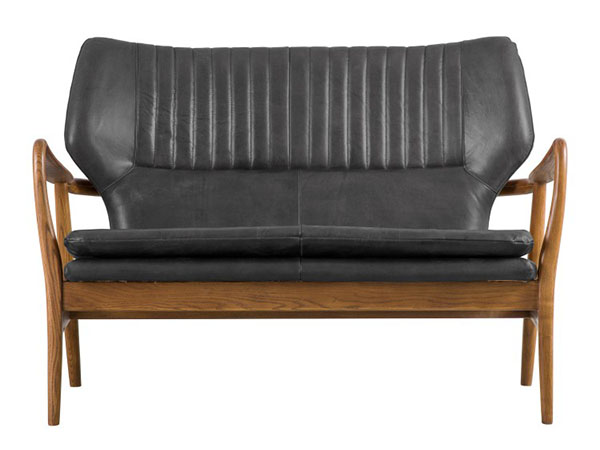 Gallery Direct Anglia 2 Seater Charcoal Leather Sofa
