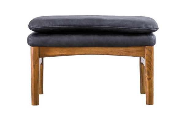 Gallery Direct Anglia Charcoal Leather Footstool