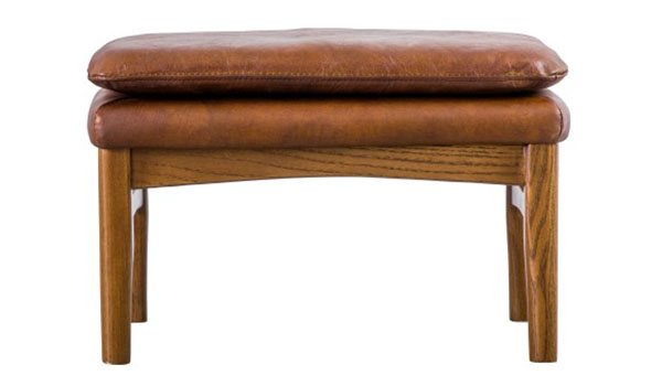 Gallery Direct Anglia Brown Leather Footstool