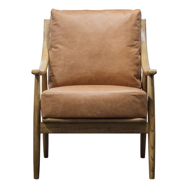 Gallery Direct Ashwell Brown Leather Armchair
