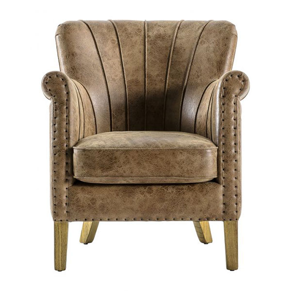 Gallery Direct Hickman Vintage Brown Leather Armchair