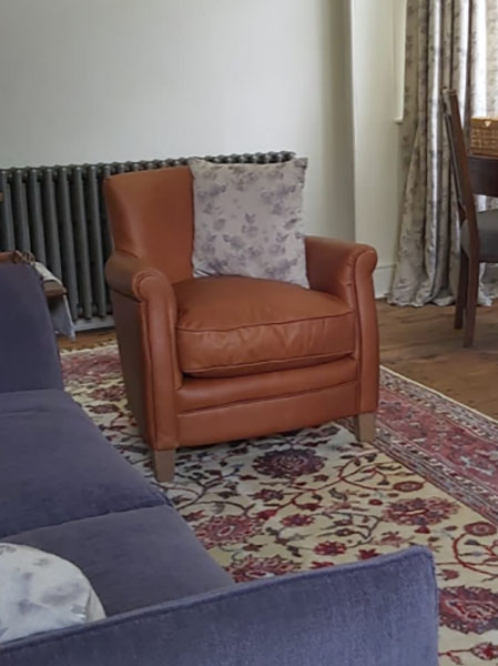 Mr Paddington Vintage Brown Leather Armchair in a customer's home