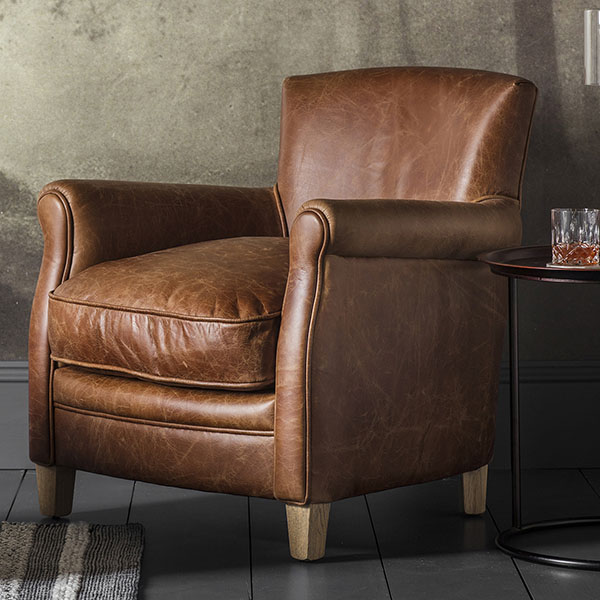Gallery Direct Mr Paddington Leather Armchair in Saddle leather