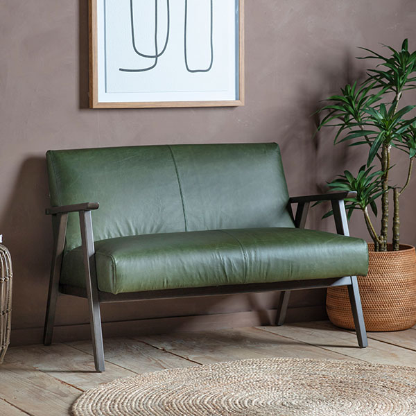 Neyland Heritage Green Leather Sofa