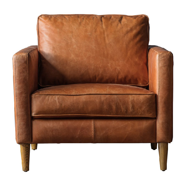 Gallery Direct Osborne Vintage Brown Leather Armchair