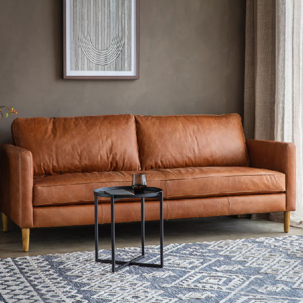 Gallery Direct Osborne Vintage Brown Leather Sofa