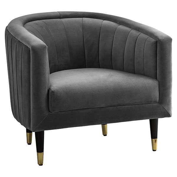 Gallery Direct Serrano armchair shown here in the mirage velvet finish