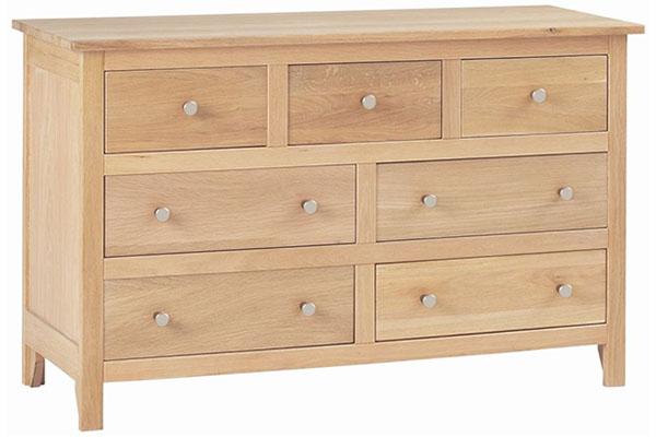 Corndell Nimbus Oak 3+4 Low Bed Chest of Drawers