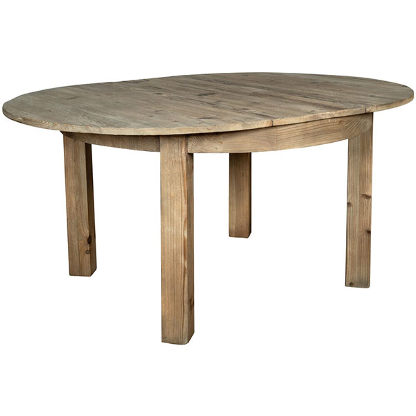 Devonshire Living Chiltern Reclaimed Pine Round Extending Dining Table