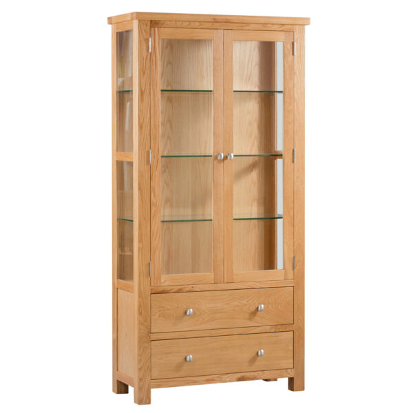 Devonshire Living Dorset Natural Oak Glazed Display Cabinet