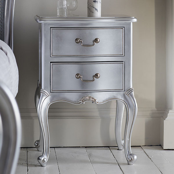 Gallery Direct Chic Silver Bedside Table
