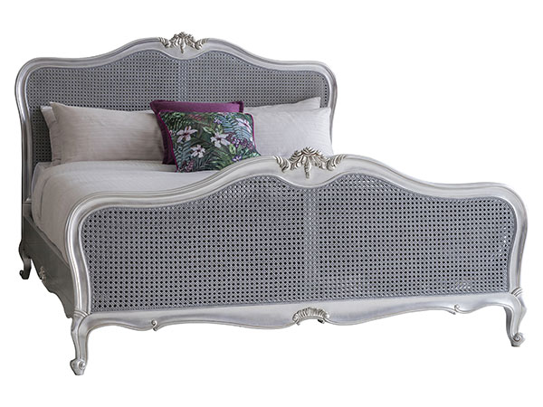 Gallery Direct Chic Silver 5Ft King Size Cane Bed