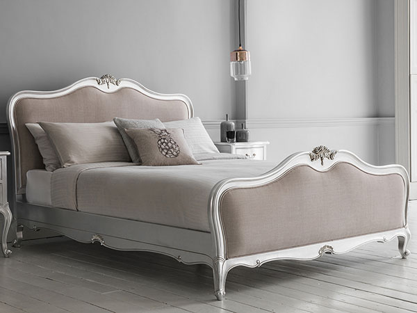 Gallery Direct Chic Silver 5Ft King Size Linen Upholstered Bed