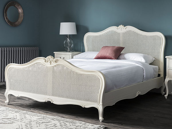 Gallery Direct Chic Vanilla White 5Ft King Size Cane Bed