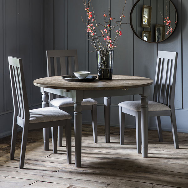 Gallery Direct Cookham Grey Round Extending Dining Table & Dining Chairs