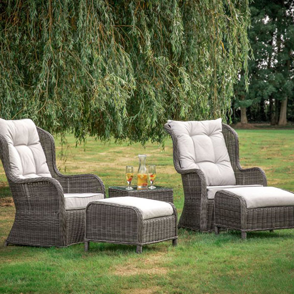 Gallery Direct Cinto Natural High Back Outdoor Lounge Set