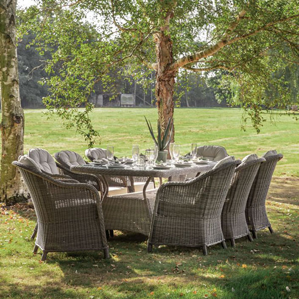 Gallery Direct Fior Natural 8 Seater Outdoor Round Dining Set