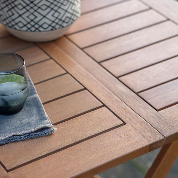 Gallery Direct Girona Outdoor Square Folding Table - Close up