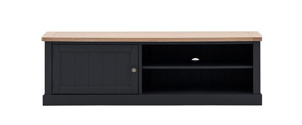 Harvest Direct Harrow Contemporary Meteor Painted / Oak Media Unit