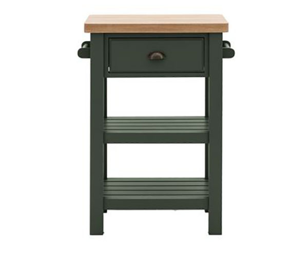 Harvest Direct Harrow Contemporary Moss Painted / Oak Butchers Block