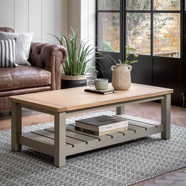 Harvest Direct Harrow Contemporary Prairie Painted / Oak Coffee Table